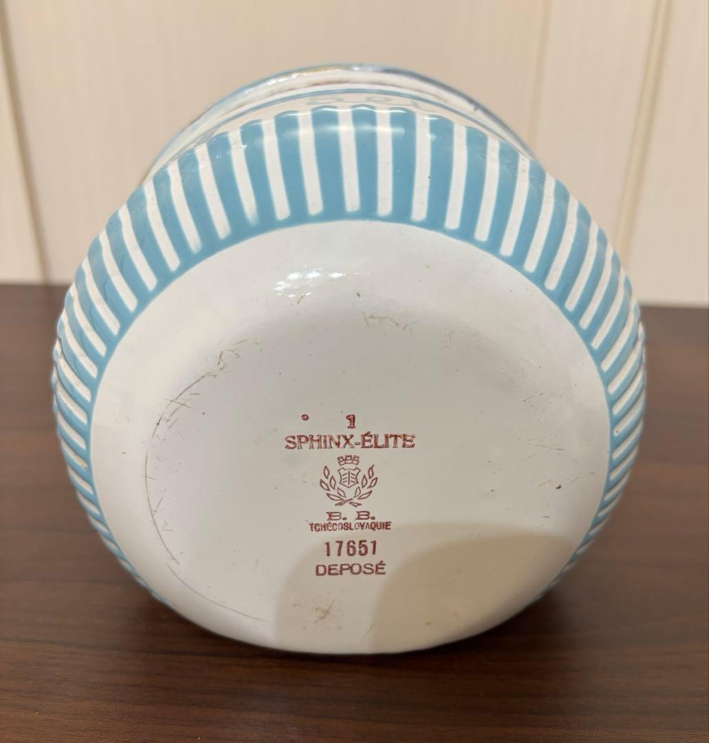 フランスアンティーク ホーロー キャニスター ローズガーランド　ローズバンド