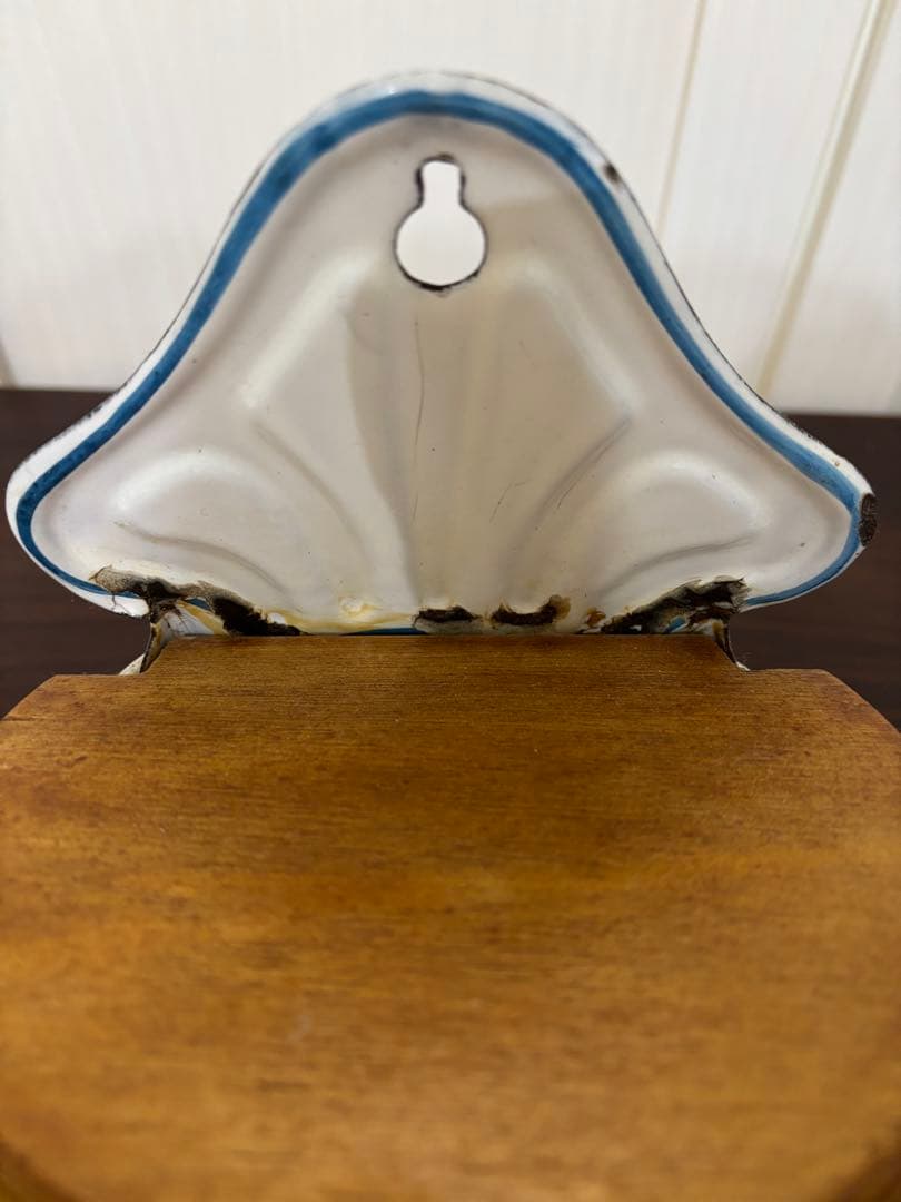 フランスアンティーク ホーロー キャニスター ローズガーランド　ローズバンド