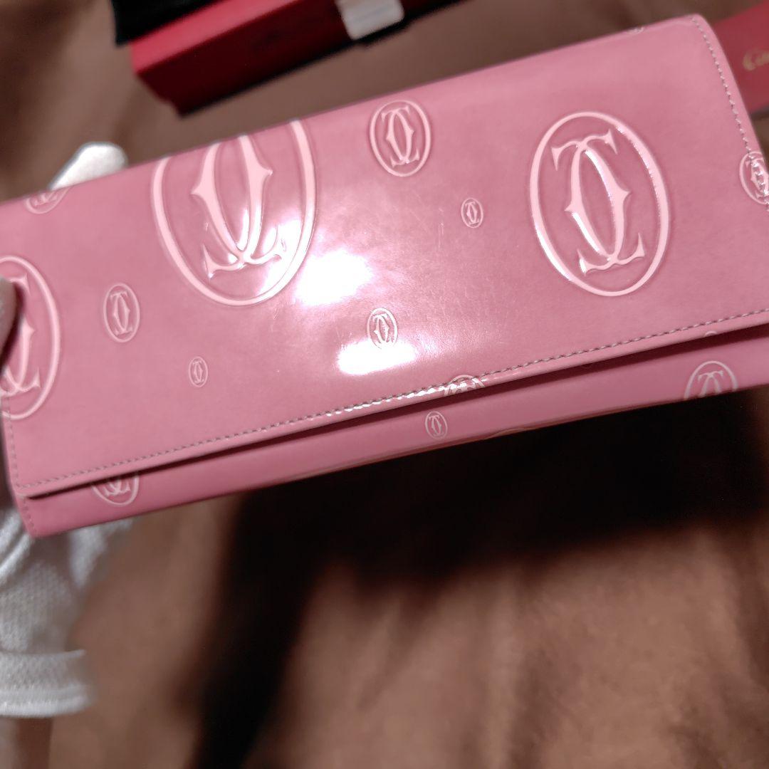 カルティエ Cartier ピンク 長財布　ハッピーバースデー