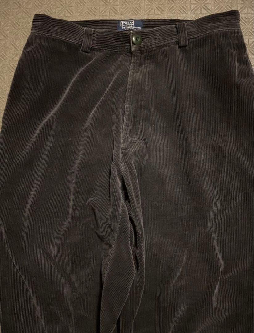 レア80s 90s USA製 ラルフローレン 黒 コーデュロイ トラウザー