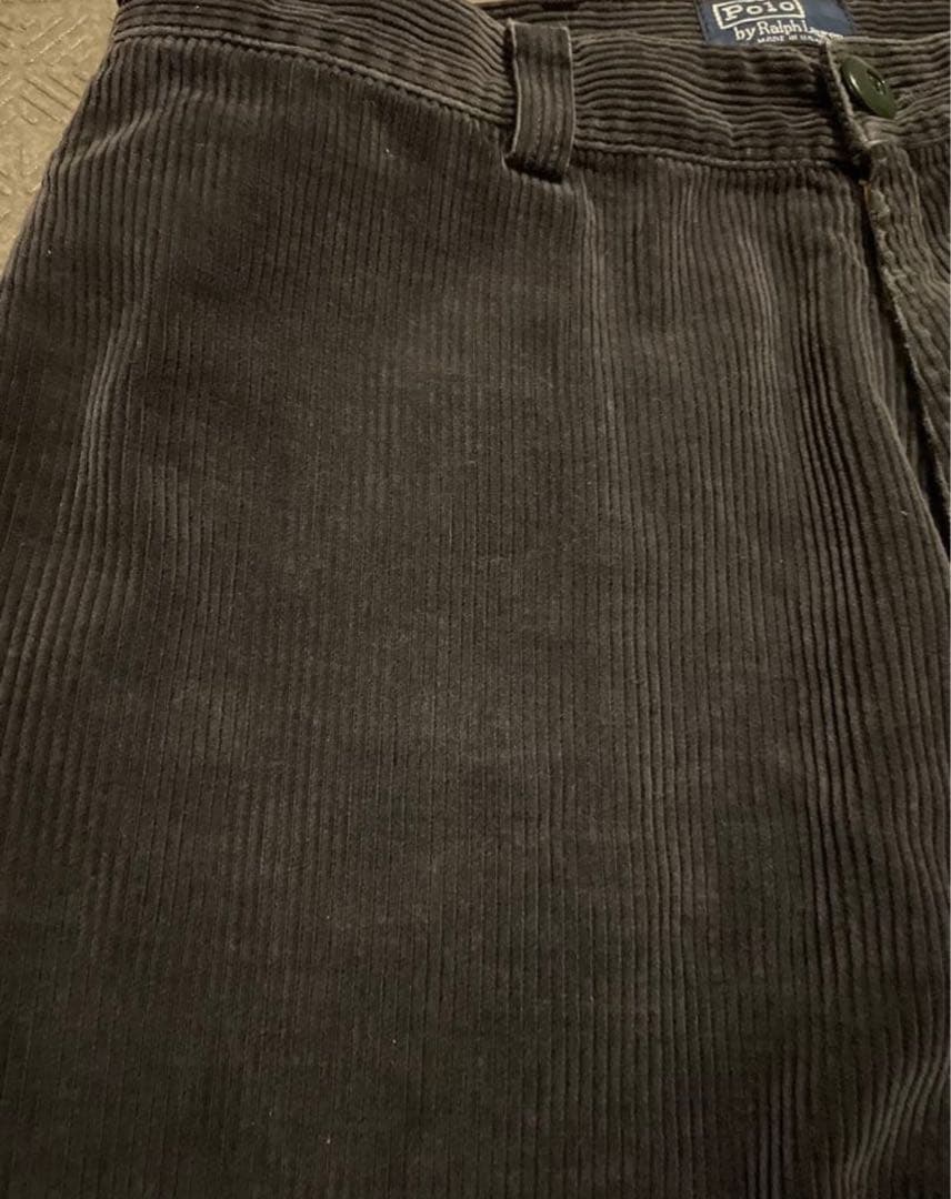 レア80s 90s USA製 ラルフローレン 黒 コーデュロイ トラウザー