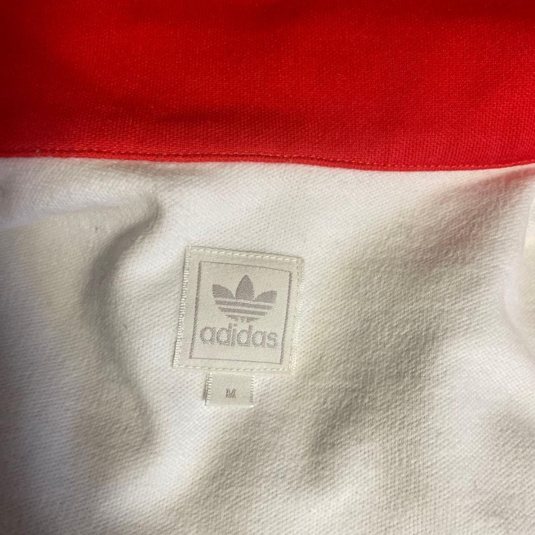 アディダス　ジャージ　超人気　ホワイト　レッド　　未使用に近い美品　M