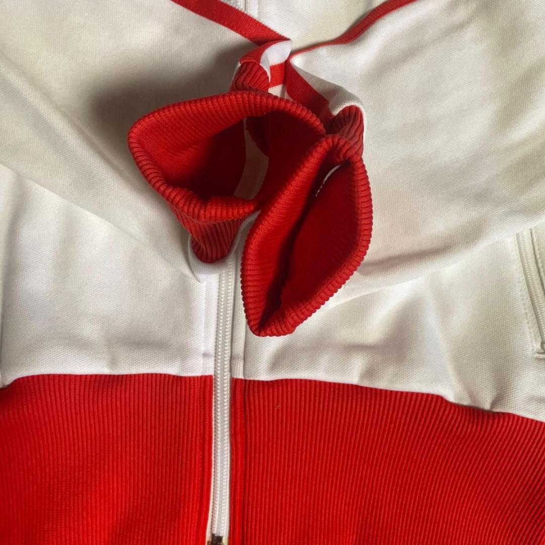 アディダス　ジャージ　超人気　ホワイト　レッド　　未使用に近い美品　M