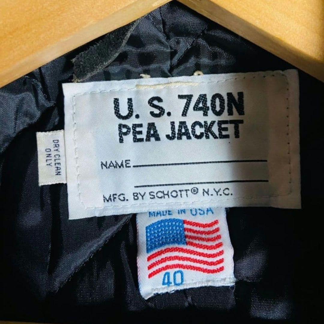 【 黒 40 Lサイズ USA製】完売レア Schott マリンコート ショット