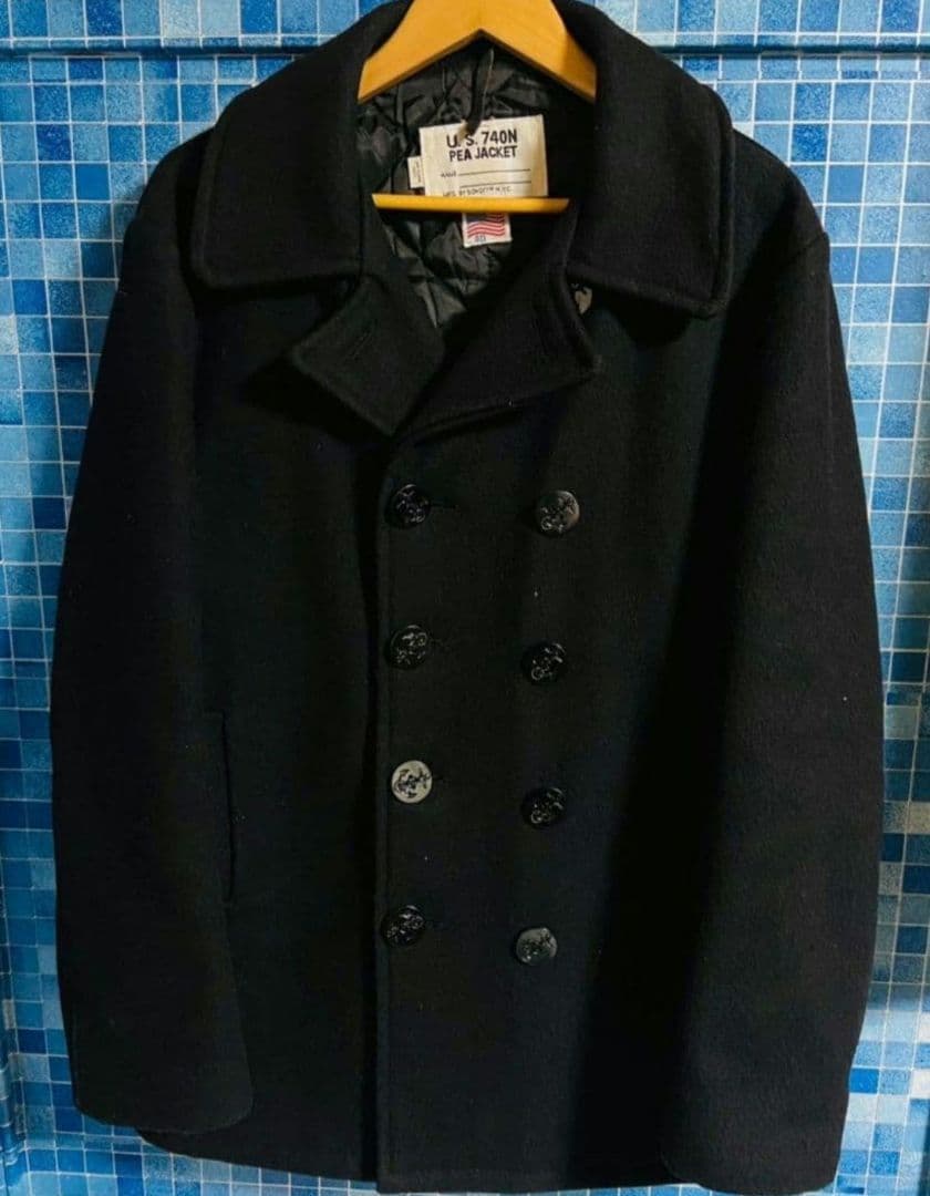 【 黒 40 Lサイズ USA製】完売レア Schott マリンコート ショット