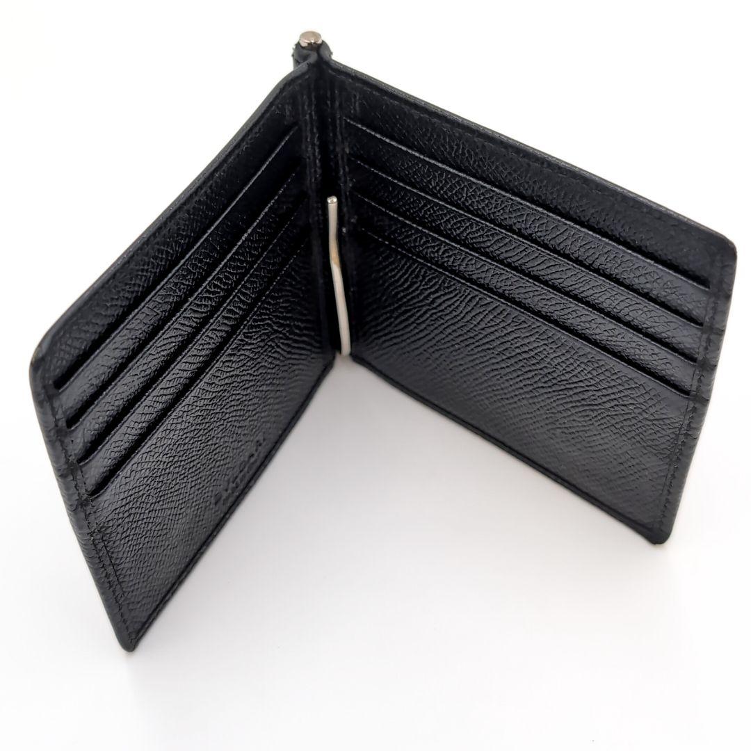 BVLGARI　ブルガリマン　二つ折り　マネークリップ　本革　ブラック　IC認証