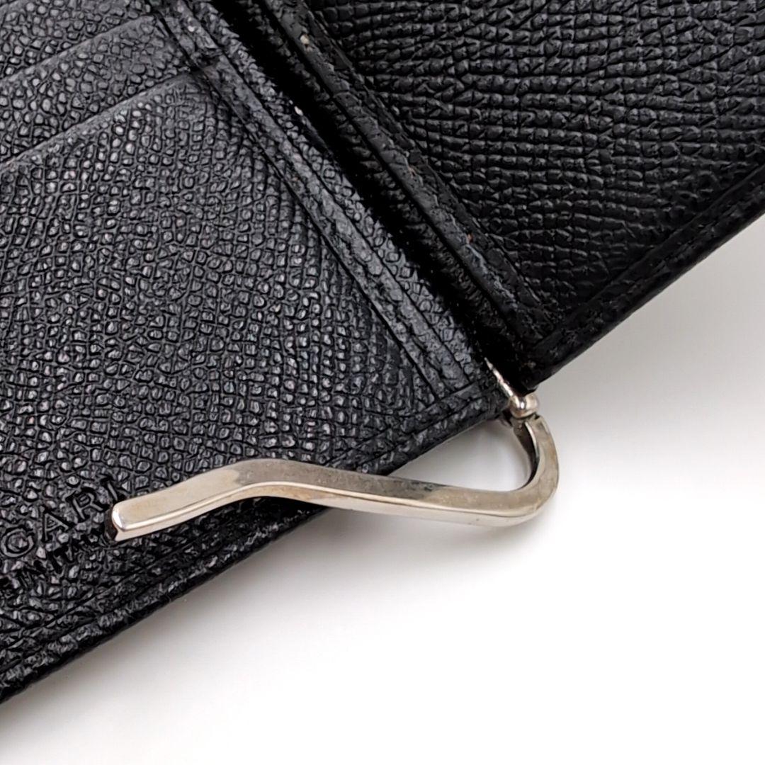 BVLGARI　ブルガリマン　二つ折り　マネークリップ　本革　ブラック　IC認証