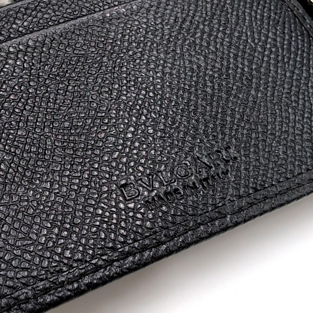 BVLGARI　ブルガリマン　二つ折り　マネークリップ　本革　ブラック　IC認証