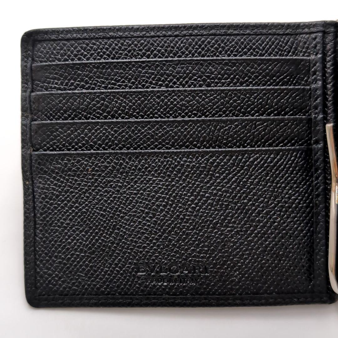 BVLGARI　ブルガリマン　二つ折り　マネークリップ　本革　ブラック　IC認証