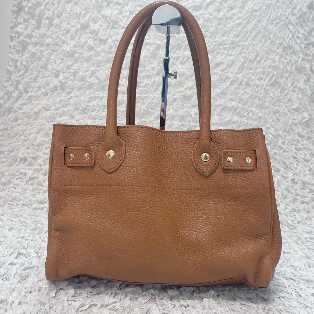 sita parantica 本革　ブラウン　キャメル　ハンドバッグ　金具付