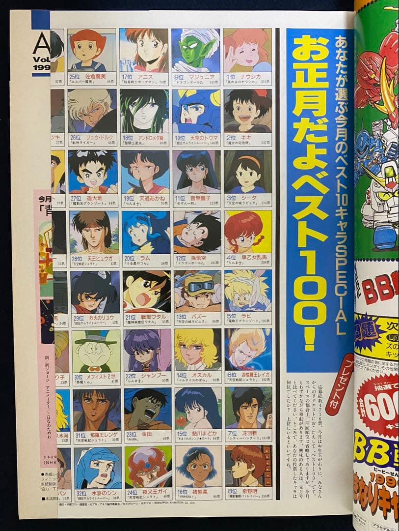 アニメージュ　1990年2月号　海がきこえる　第1回　ジブリ