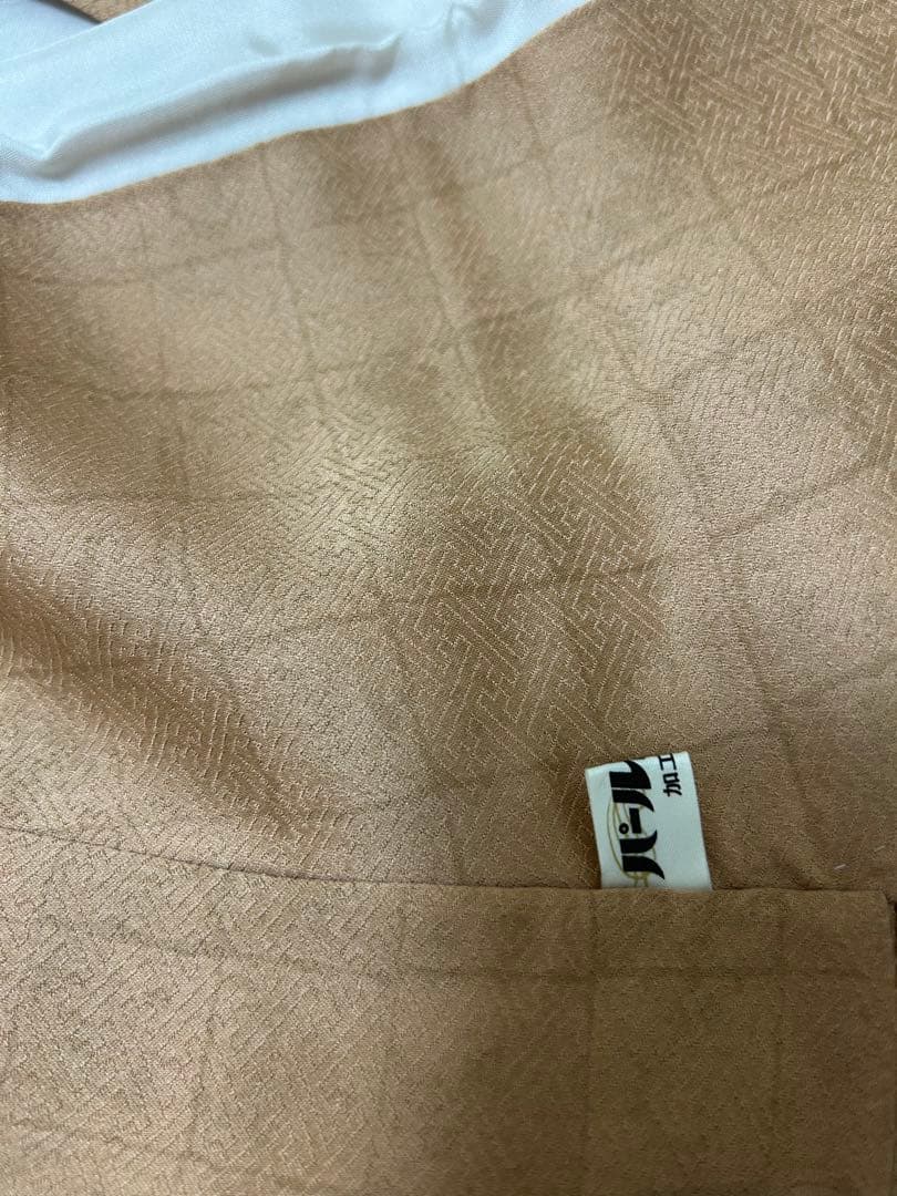 美品　訪問着のみ　ブラウン　希少S S サイズ　金刺繍　松竹梅　椿　パール加工済
