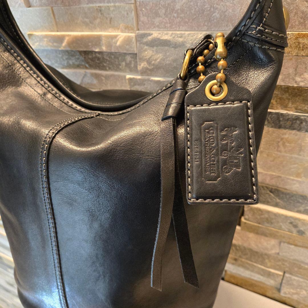 COACH オールド コーチ　ダッフル　ショルダーバッグ　バケツ型　レザー　黒