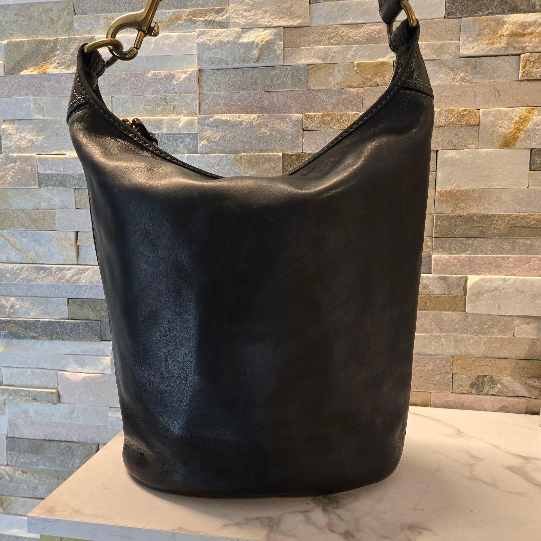 COACH オールド コーチ　ダッフル　ショルダーバッグ　バケツ型　レザー　黒