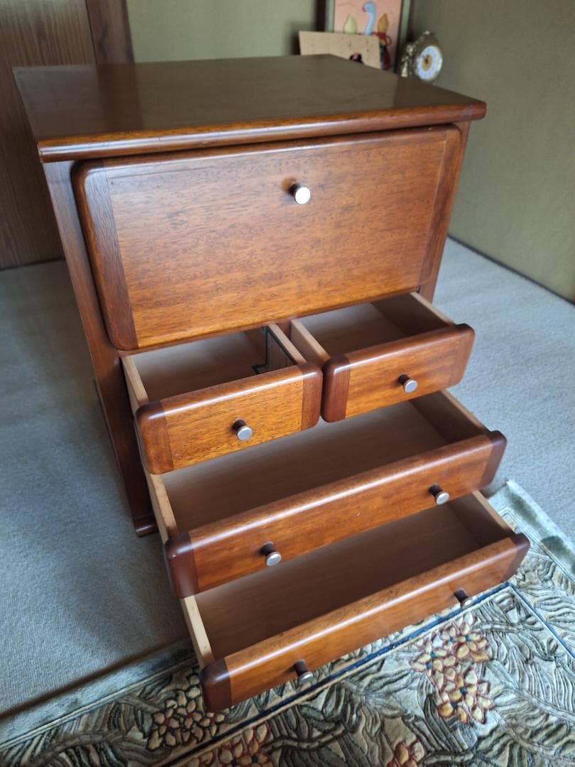 美品！マルニ木工 木製 電話台 キャビネット 飾り棚