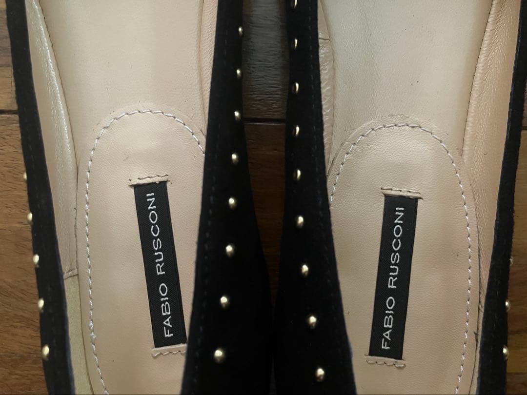 FABIO RUSCONI ブラック フラットシューズ　35 1/2