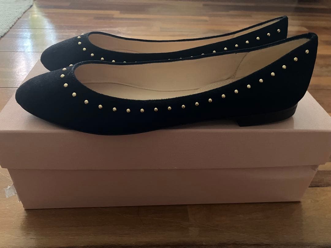 FABIO RUSCONI ブラック フラットシューズ　35 1/2