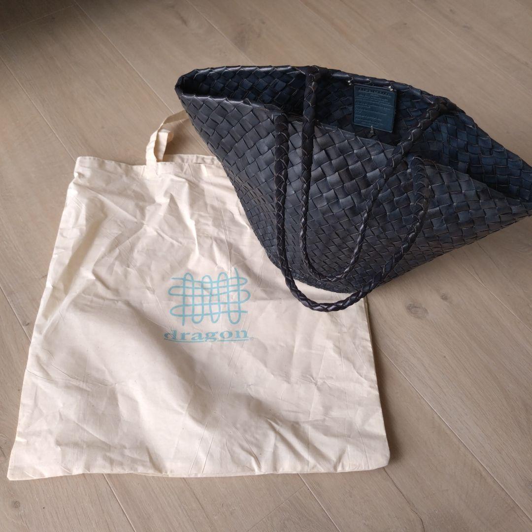値下げ　IENA購入　dragon ネイビー かごバッグ 収納袋付き