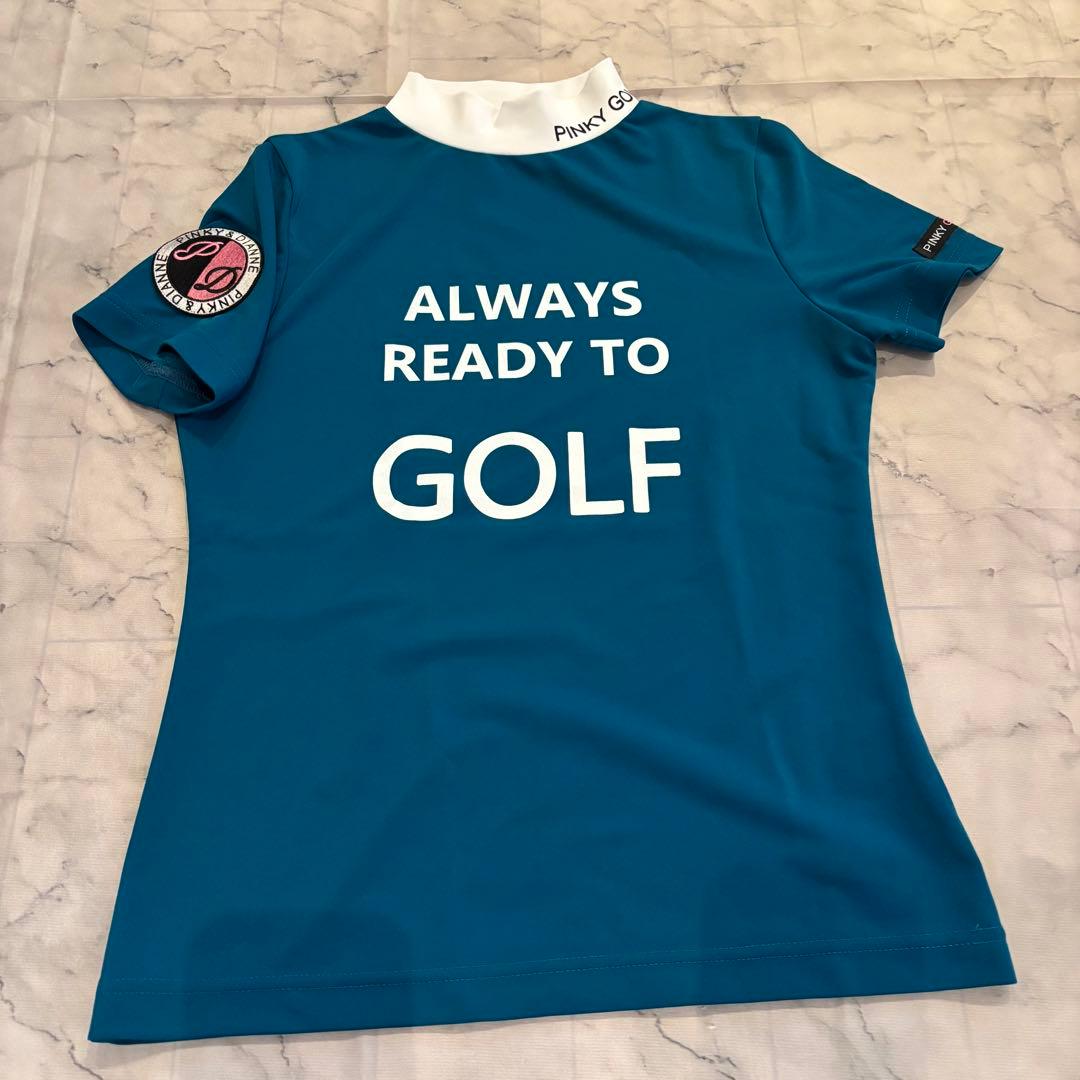 PINKY GOLF ターコイズ ラップスカートとモックシャツ