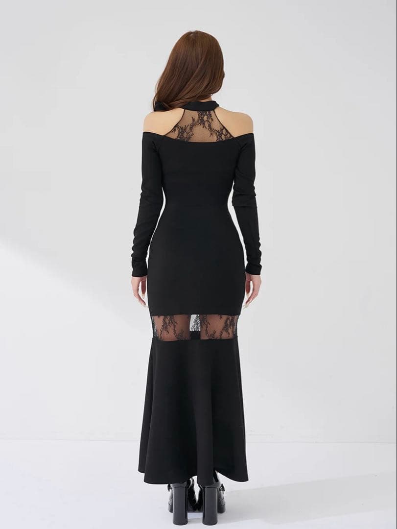 Darich ポイントレースカットロングワンピース