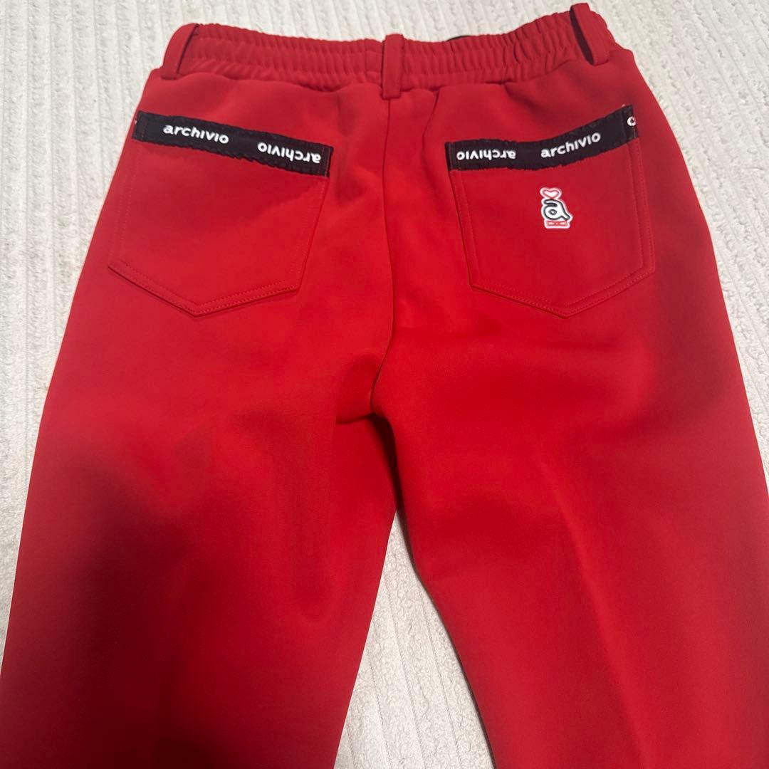 アルチビオ　レディース サイドリボンテープ　レッドパンツ 36