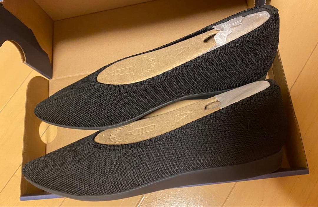 Aria Walker 超撥水ポインテッド トゥ超軽量 厚底フラットシューズ