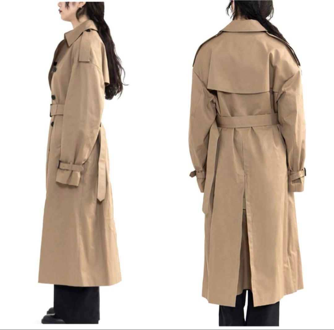 【未使用級❣️23AW】HYKE ビッグフィット トレンチコート M ベージュ