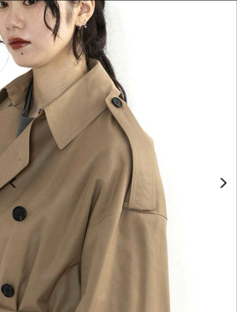 【未使用級❣️23AW】HYKE ビッグフィット トレンチコート M ベージュ