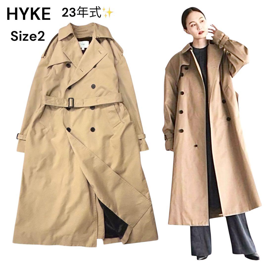 【未使用級❣️23AW】HYKE ビッグフィット トレンチコート M ベージュ
