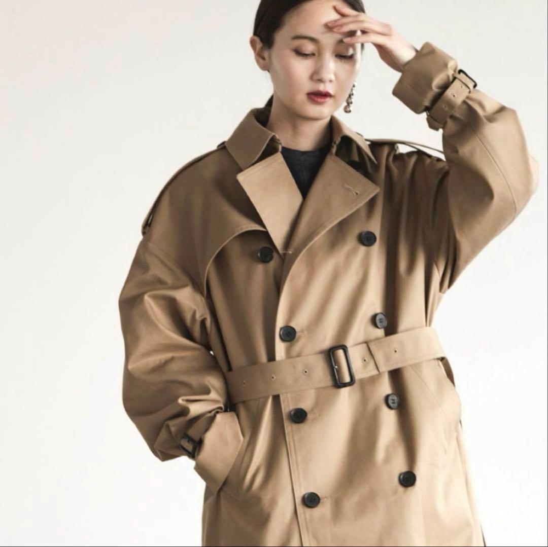 【未使用級❣️23AW】HYKE ビッグフィット トレンチコート M ベージュ
