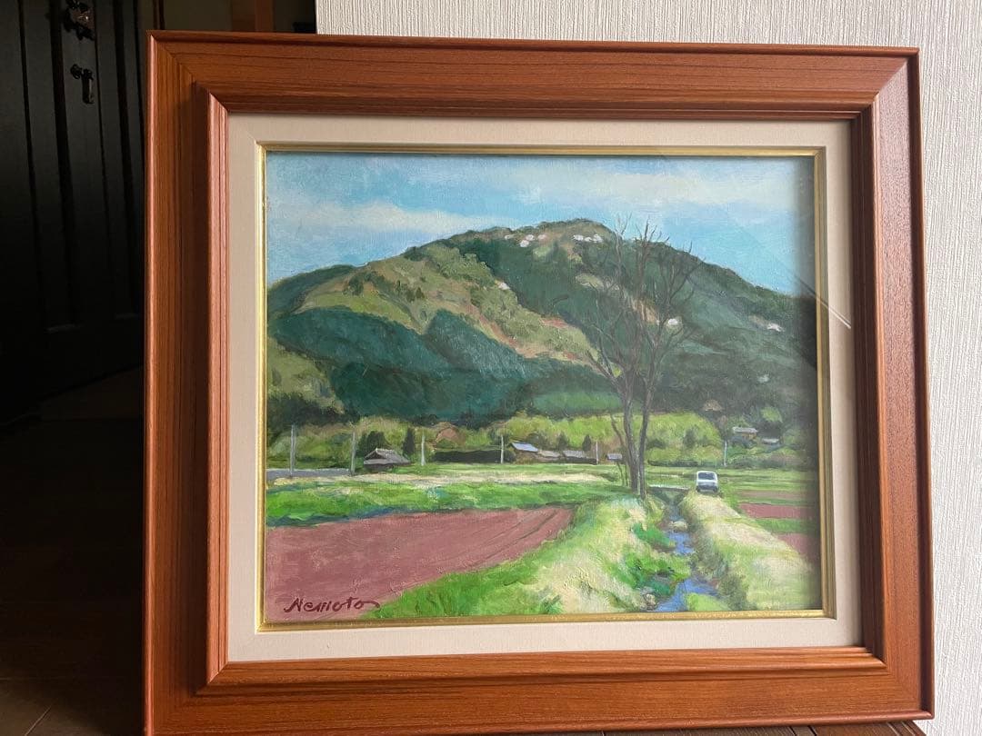 user_e25f308cさま専用 油彩画 F8 木製フレームチーク材