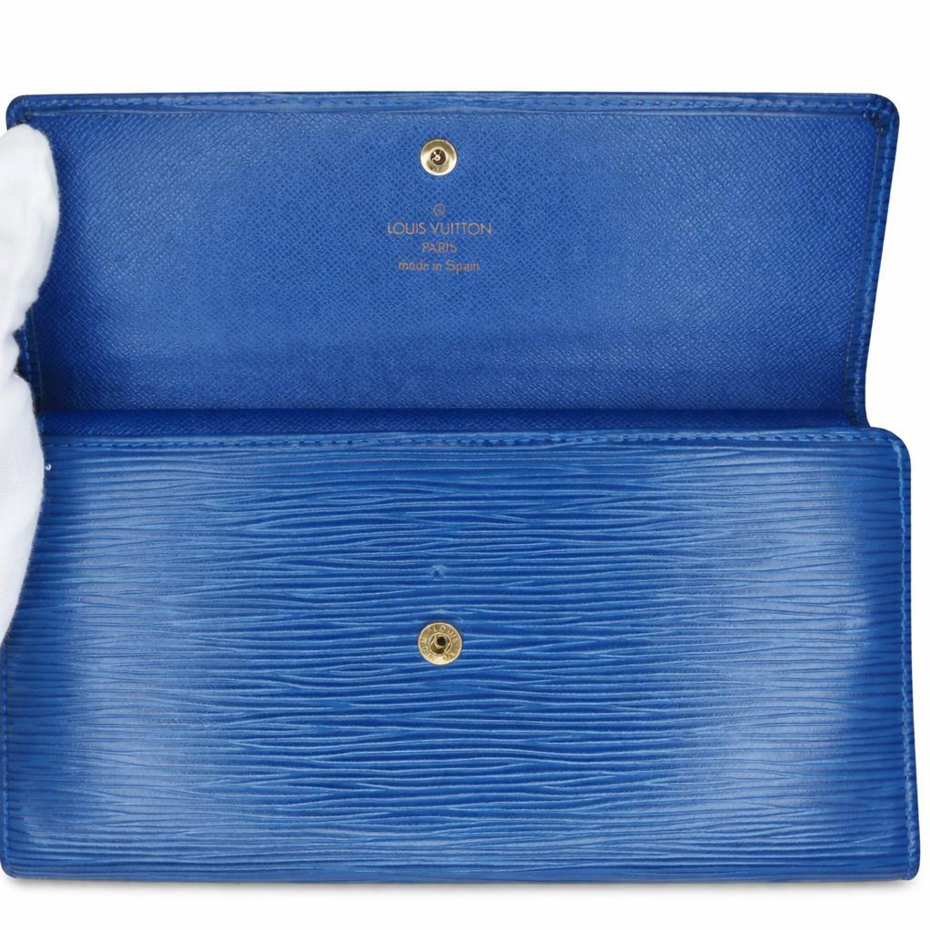 ルイヴィトン☆ポルトトレゾールインターナショナル☆三つ折り長財布☆エピ☆ブルー