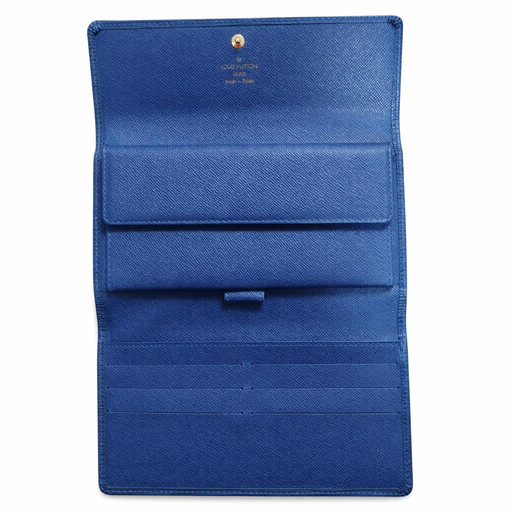 ルイヴィトン☆ポルトトレゾールインターナショナル☆三つ折り長財布☆エピ☆ブルー