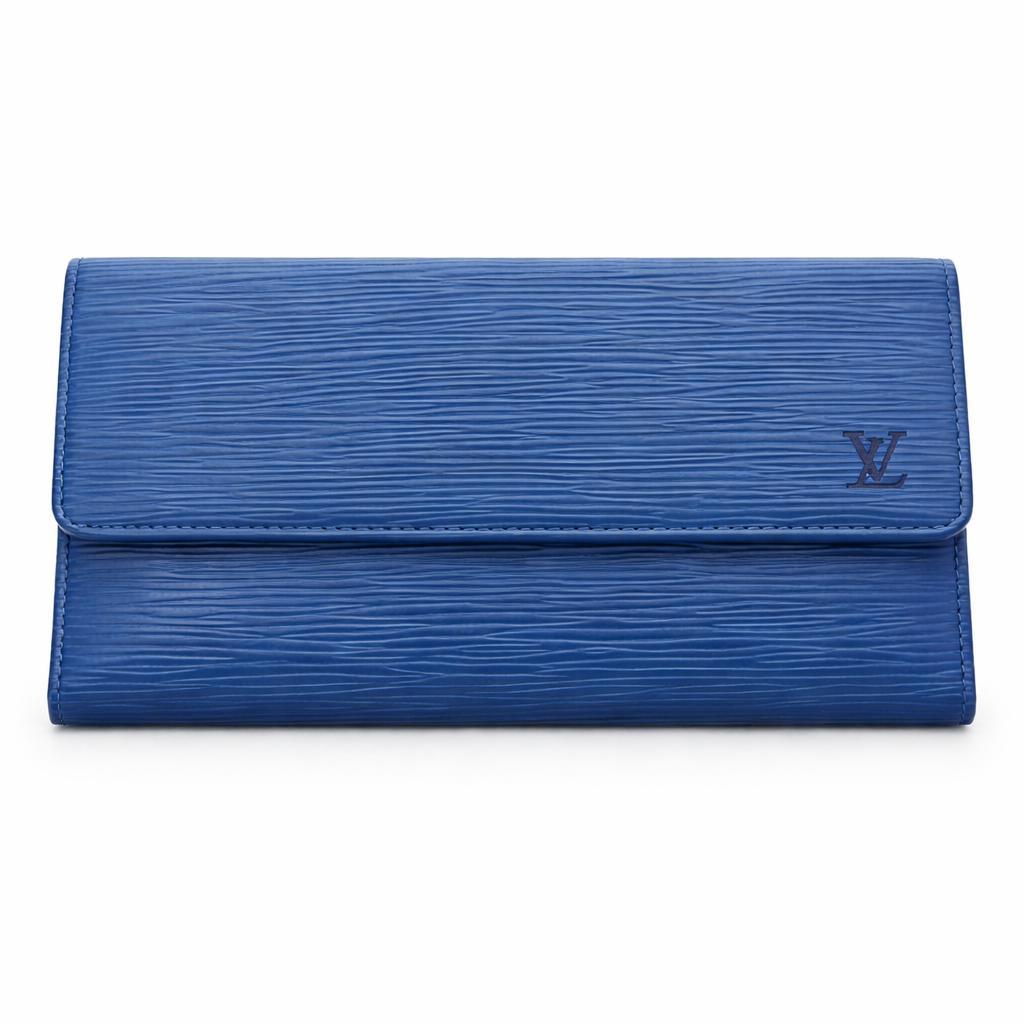 ルイヴィトン☆ポルトトレゾールインターナショナル☆三つ折り長財布☆エピ☆ブルー