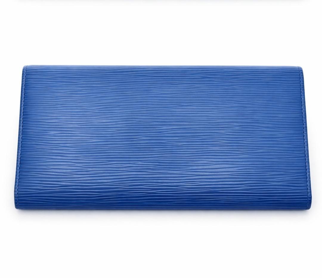 ルイヴィトン☆ポルトトレゾールインターナショナル☆三つ折り長財布☆エピ☆ブルー