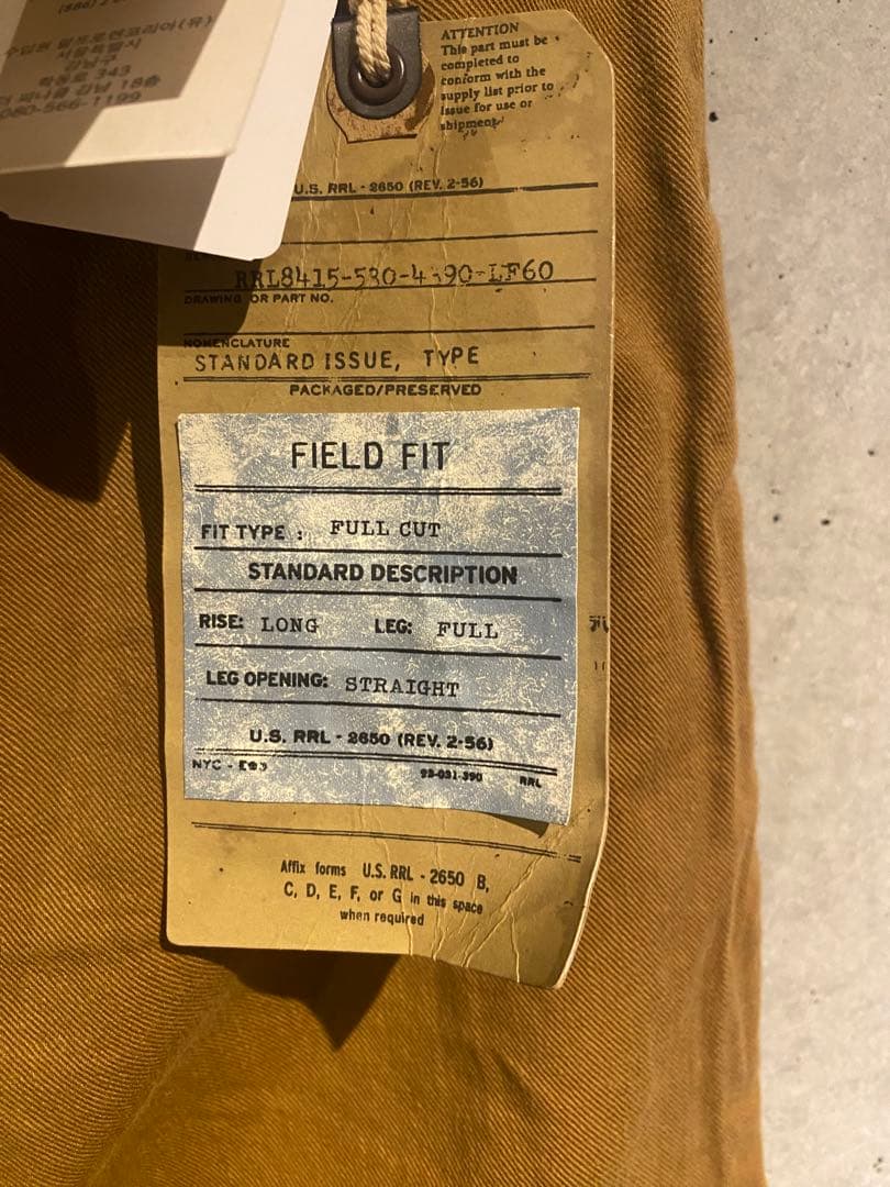 新品RRL FIELD CHINO W31×L30 ラルフローレン　ロンハーマン