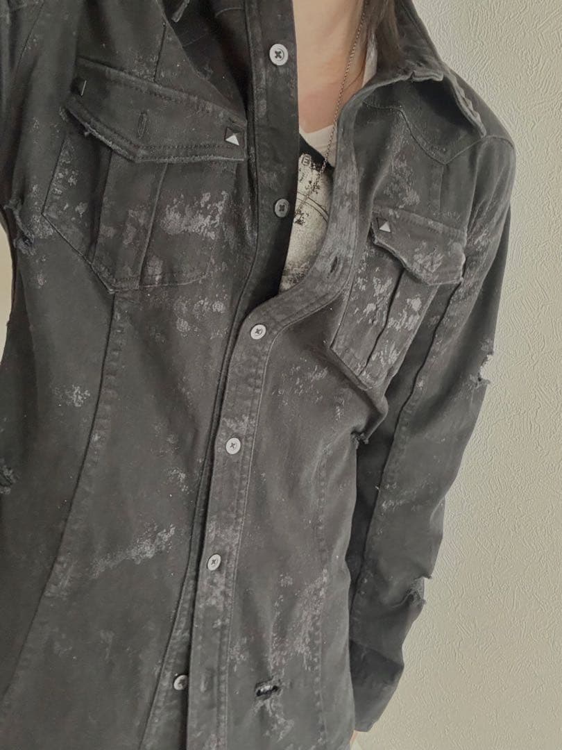 Xfrm JURY BLACK スタッズ コーティング ユニオンジャック jkt