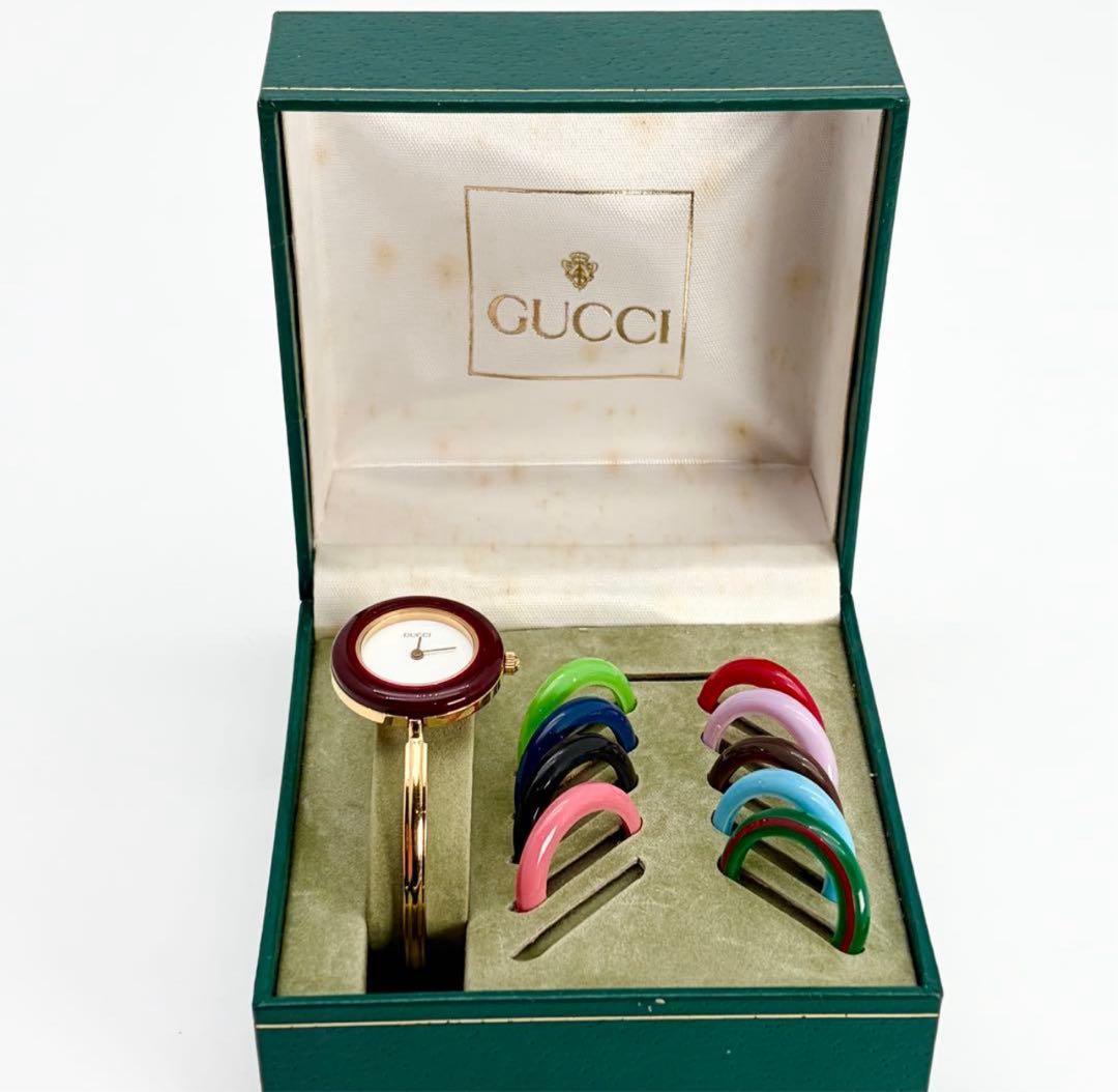 【極美品】 稼働品 GUCCI グッチ チェンジベゼル 腕時計 箱付き