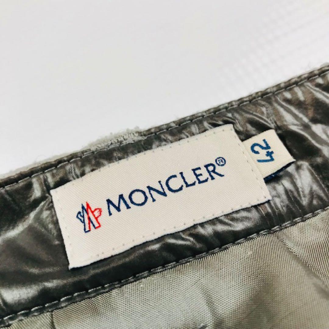 美品★モンクレール・ブランドロゴタグ付 ウール ショートパンツ(42)