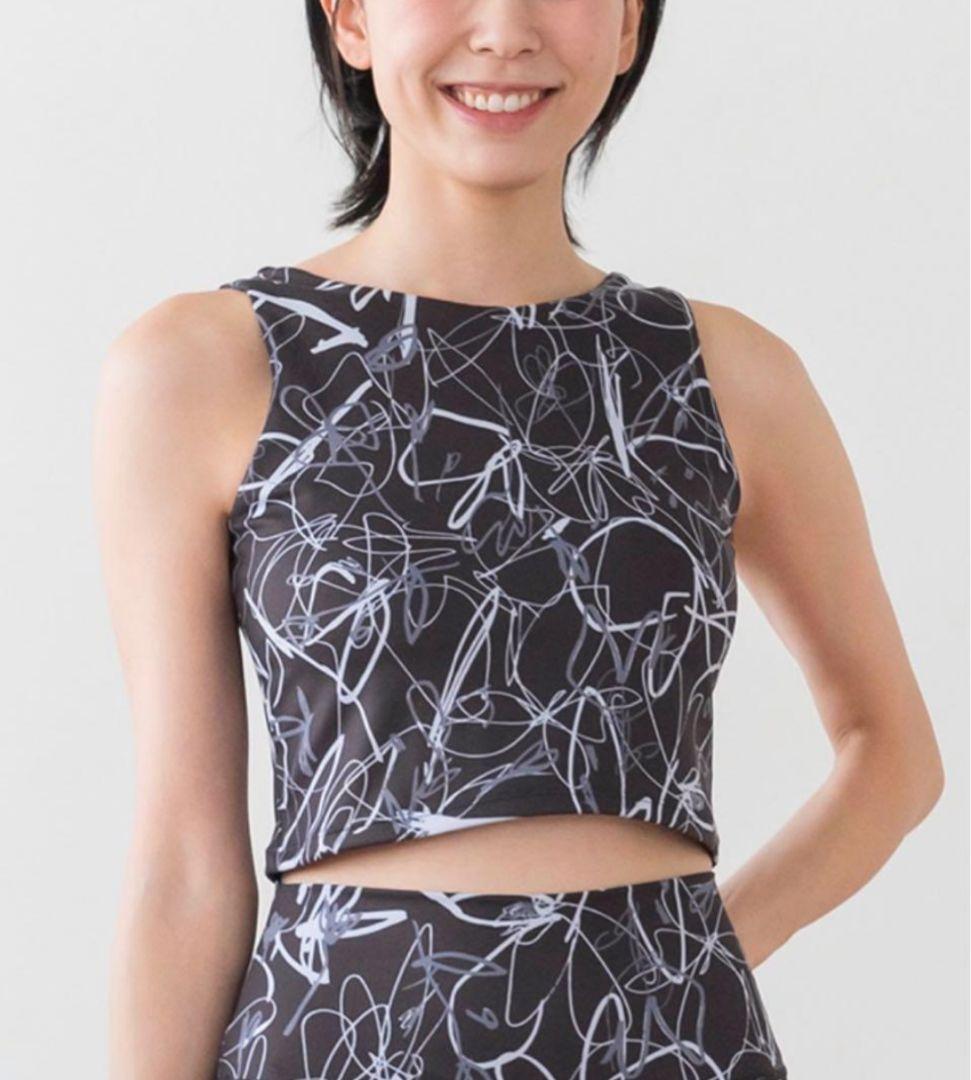 【即日発送】3点セット／リボンフラワープリントレギンス・ブラトップ・ヘアバンド