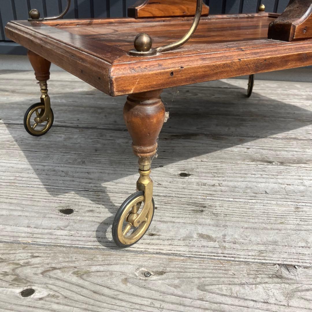 イタリアアンティーク 木製 トローリー サービスワゴン ワインラック 古木 古材