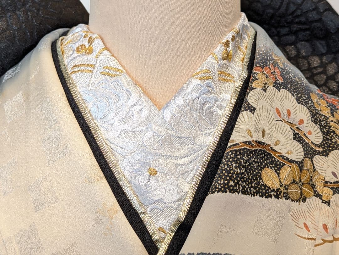 振袖フルセット 身丈155裄63 暈し染め 金銀彩 黒 グレー 逸品 成人式