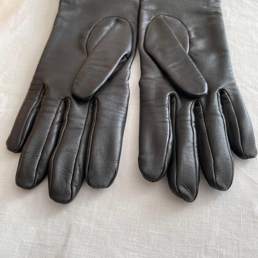黒いレザー ロンググローブ 箱付き