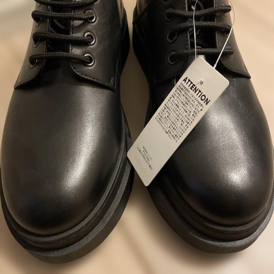 GU レザーラウンドトゥシューズ+E 27cm 牛革