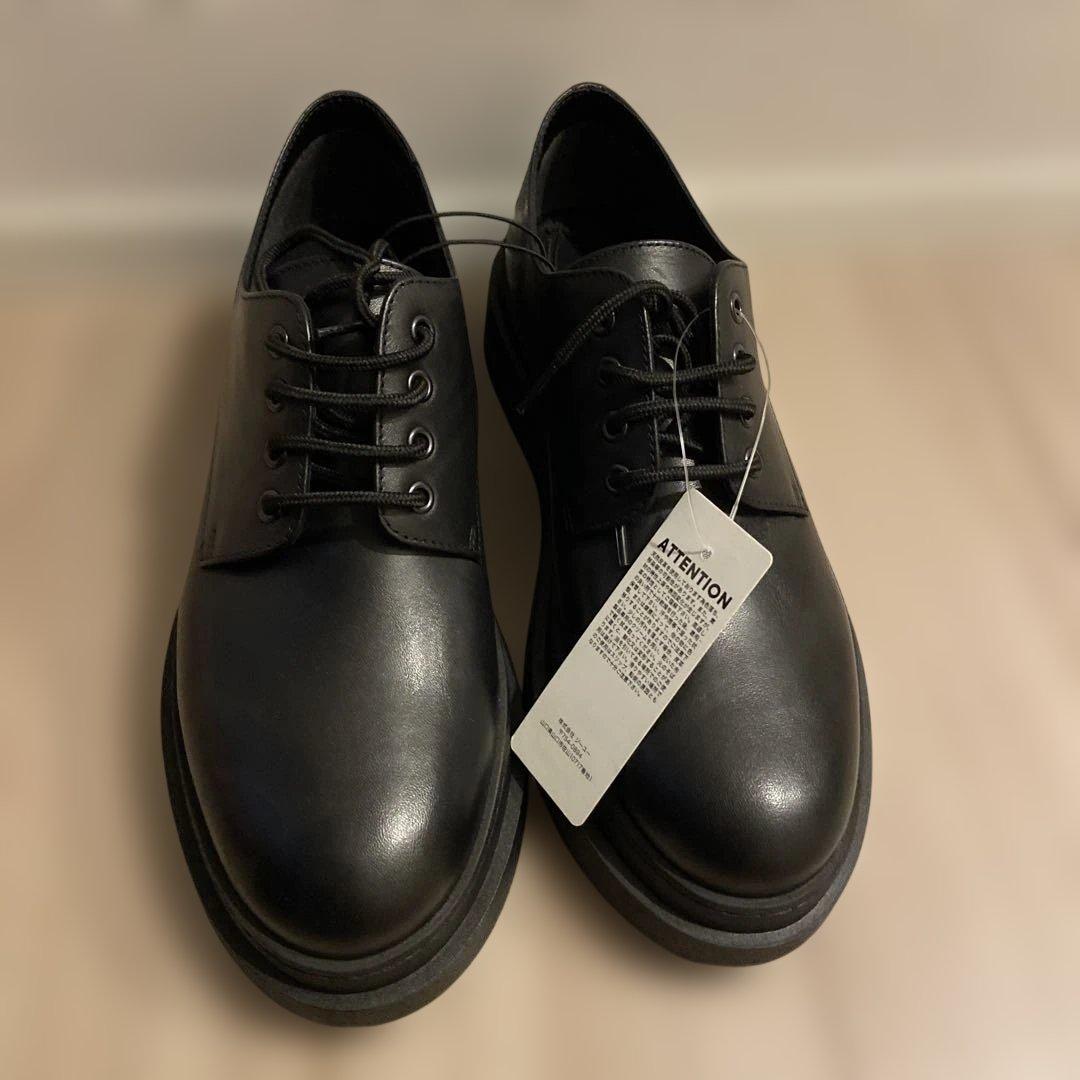 GU レザーラウンドトゥシューズ+E 27cm 牛革