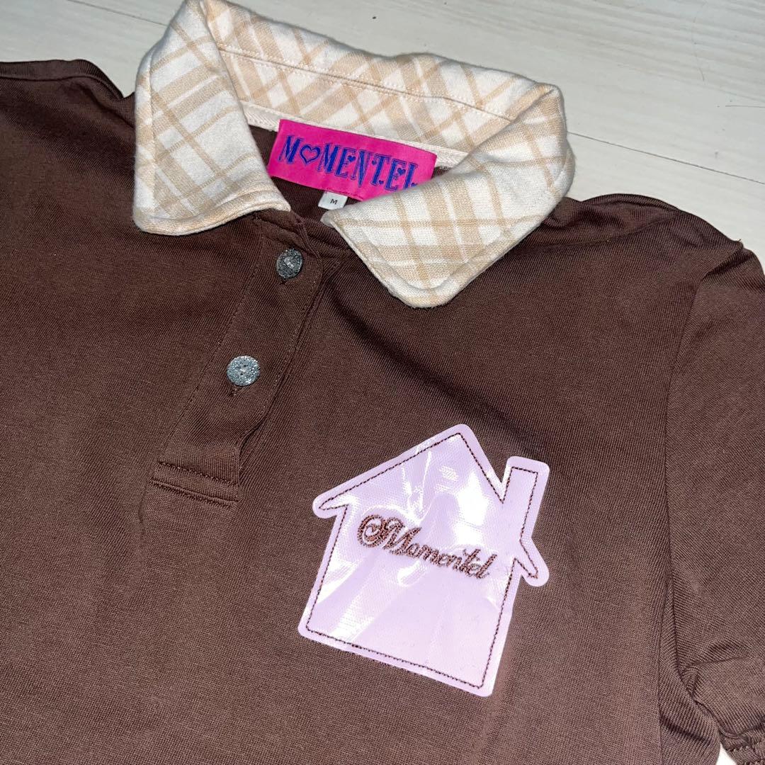 MOMENTEL ブラウン Tシャツ