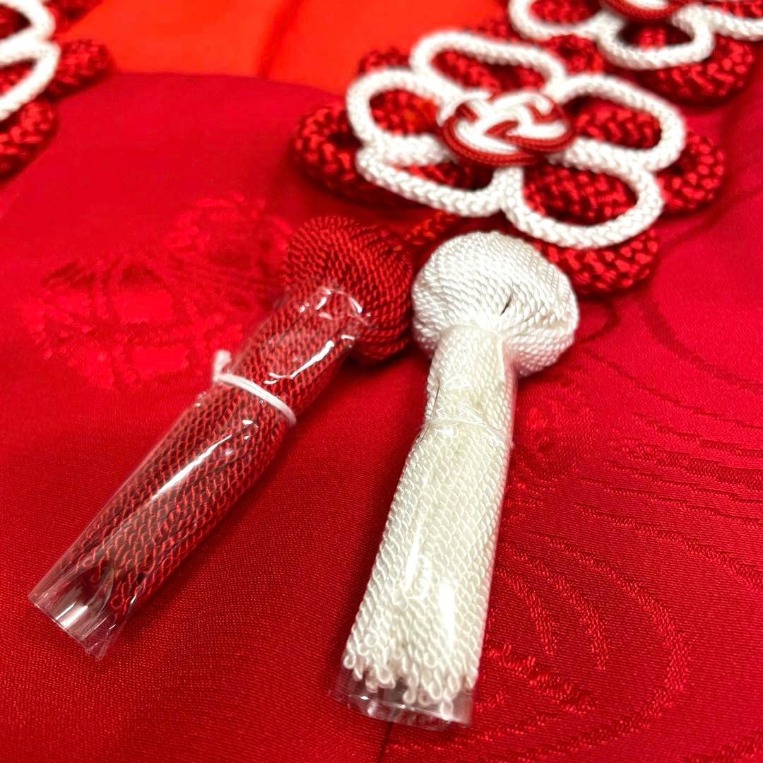 □七五三正絹女児用被布コート　手毬柄　赤