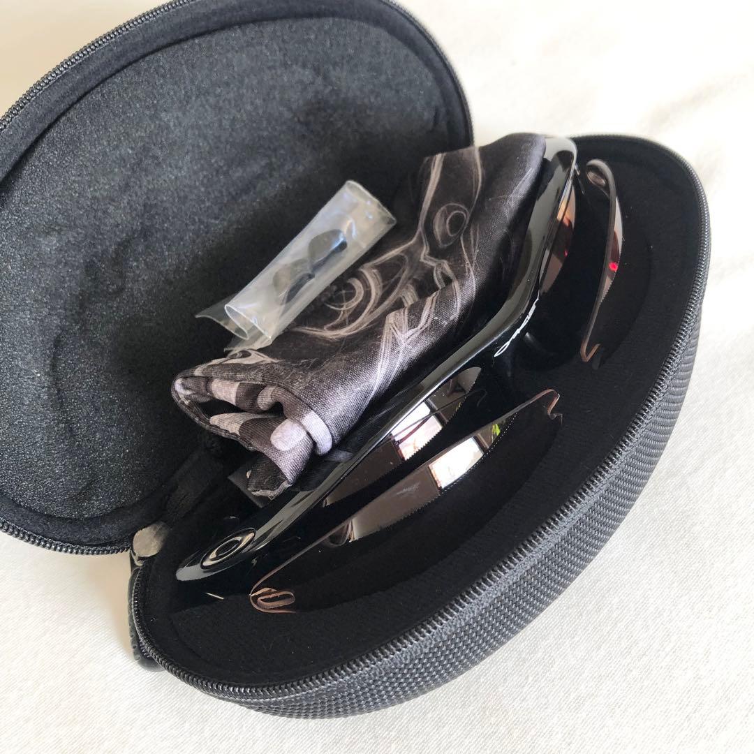 【Oakley】偏光 サングラス ケース付き　替えレンズ　替え鼻パッド　袋　美品