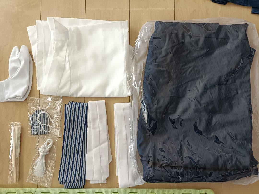 【10momi_kai10】七五三　5歳用 着物袴フルセット 水色 鶴と松