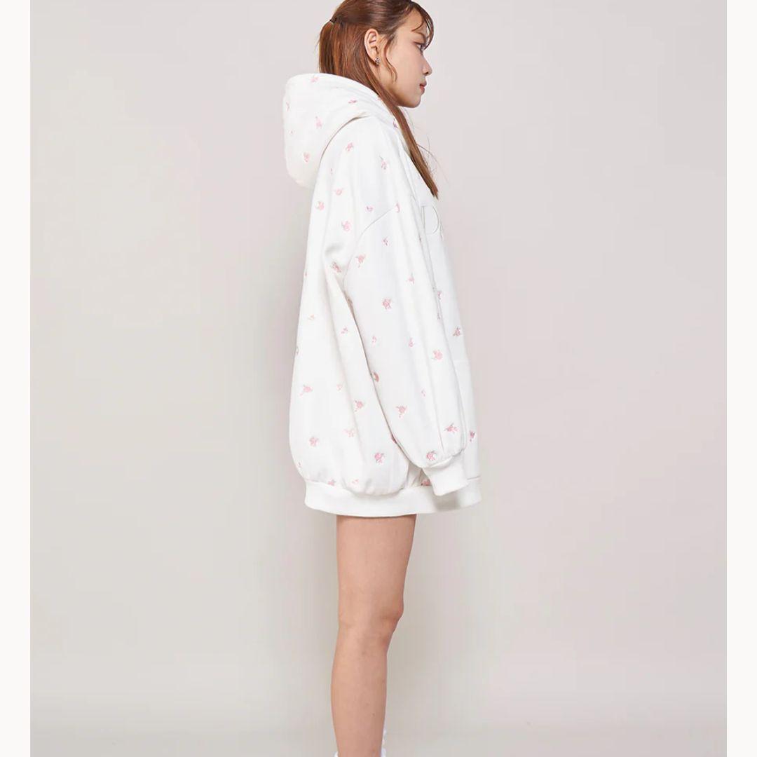 Darich ダーリッチ フラワーエンブロイダリービッグフーディ